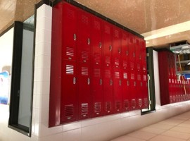 Watterson Elementary School, Louisville, KY Electrostatic Painting of Lockers